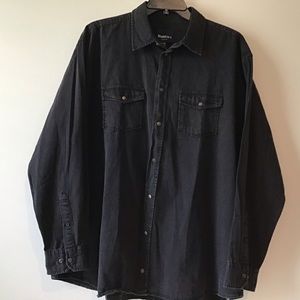 Shirt 2XL Black Long Sleeves Snaps Pockets NWT by North 56*4